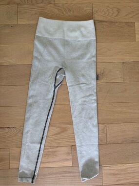 Free People Light Gray High-Waist Seam-Trim Leggings